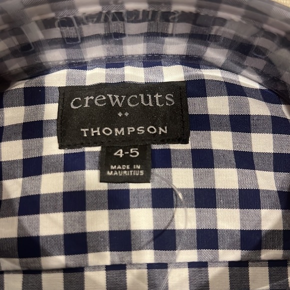 Crewcuts navy blue and white gingham button-down Thompson Suiting - Picture 3 of 3